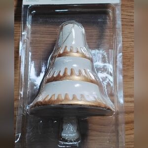 Gold and White Bell Ornament